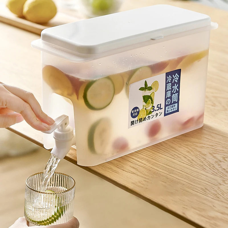 1pc Water Kettle With Faucet Beverage Dispenser Outdoor Camping Hiking Cold Juice Lemonade Drinks Bucket Liquid Storage Tank