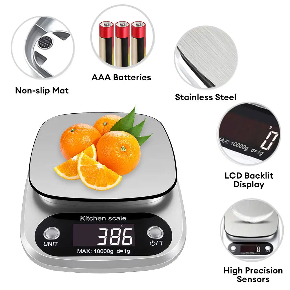 High Precision Kitchen Scale 10kg Electronic Jewelry Food Baking Scale Multifunction Measuring Tool Electronic Scale Lcd Display