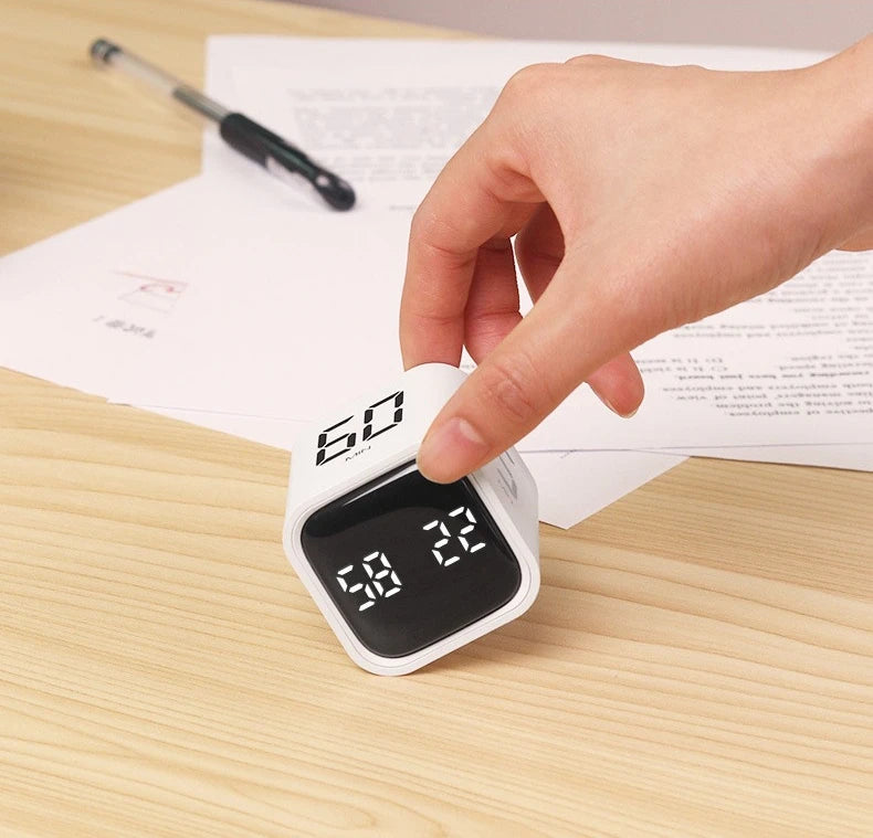 Productivity Timer Productivity Cube Timer Gravity Sensor LED Display 4 Preset Time Kids Time Management Kitchen Countdown Timer