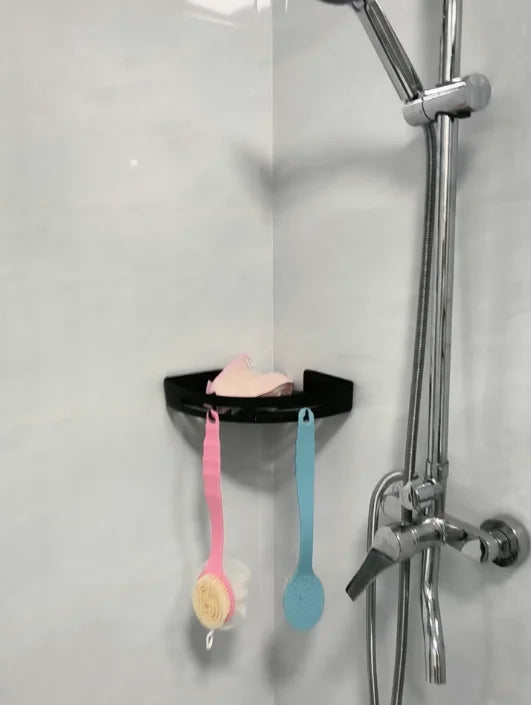 Strong Adhesive No Drill Shower Shelf - Upgraded Waterproof Bathroom Organizer Shampoo & Towel Holder Caddy Wall Mount Storage