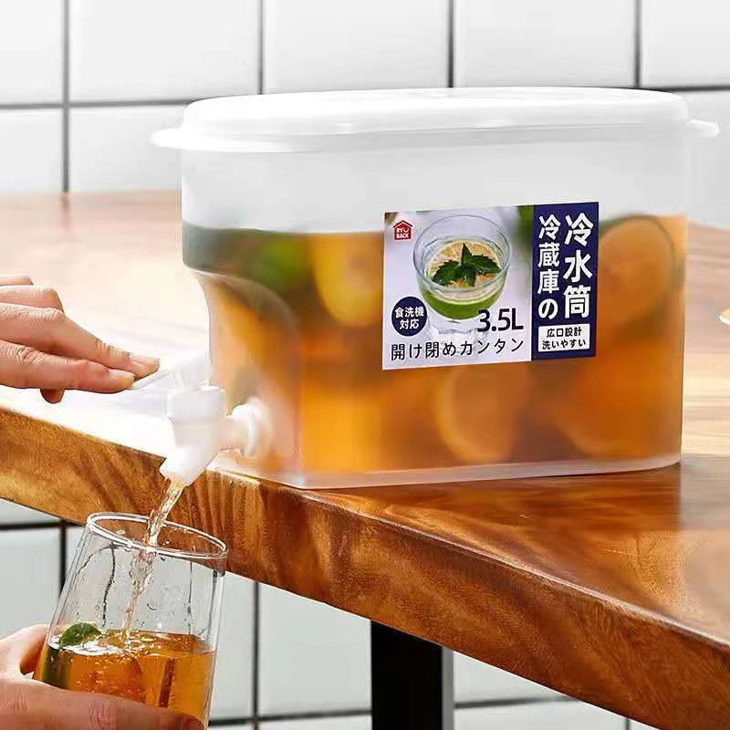 1pc Water Kettle With Faucet Beverage Dispenser Outdoor Camping Hiking Cold Juice Lemonade Drinks Bucket Liquid Storage Tank