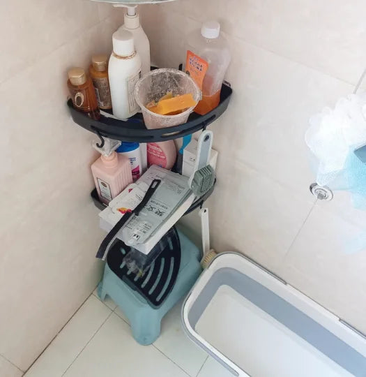 Strong Adhesive No Drill Shower Shelf - Upgraded Waterproof Bathroom Organizer Shampoo & Towel Holder Caddy Wall Mount Storage