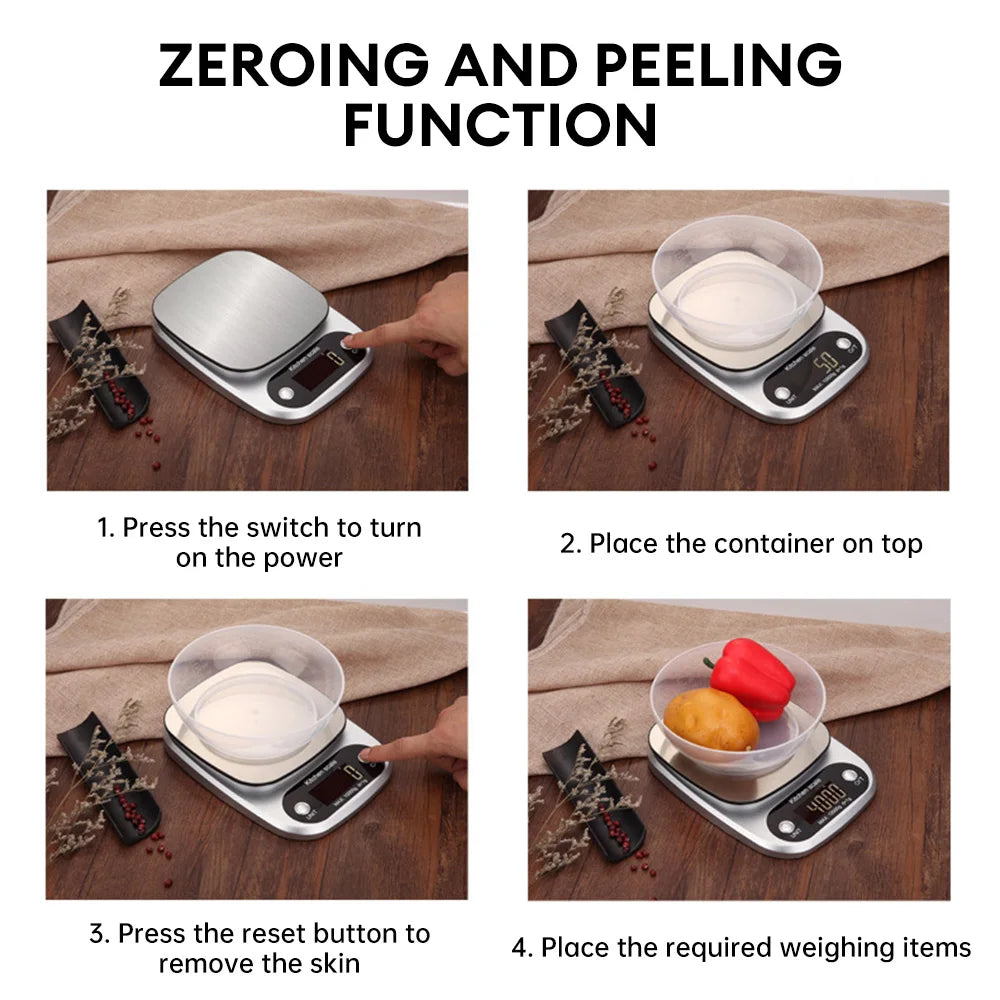 High Precision Kitchen Scale 10kg Electronic Jewelry Food Baking Scale Multifunction Measuring Tool Electronic Scale Lcd Display