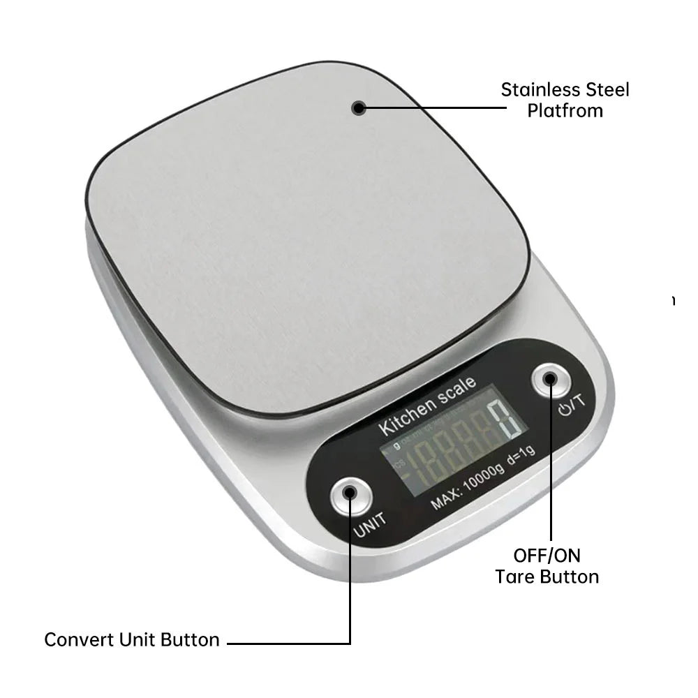 High Precision Kitchen Scale 10kg Electronic Jewelry Food Baking Scale Multifunction Measuring Tool Electronic Scale Lcd Display